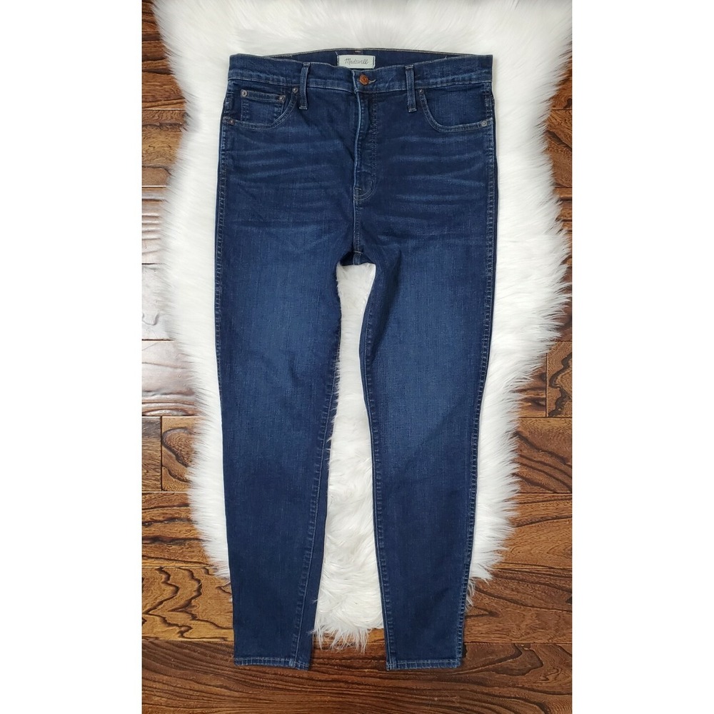 Madewell 10" High Rise Stretchy Skinny Jeans Women's Size 32 Dark Wash